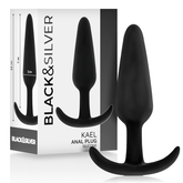 BLACK&SILVER - PLUG ANAL DE SILICONA CON MANGO MEDIANO KAEL